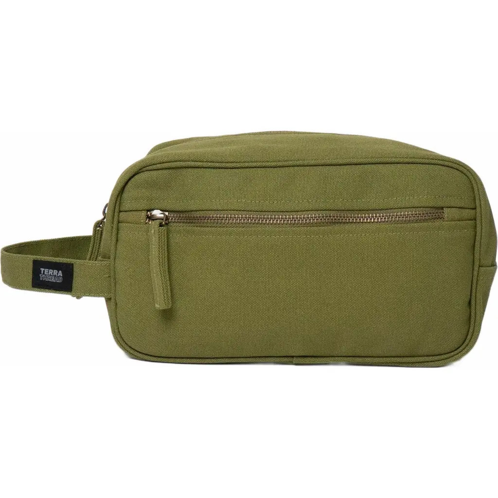 Terra Thread Organic Cotton Toiletry Bag in Olive Green at Nordstrom | Nordstrom