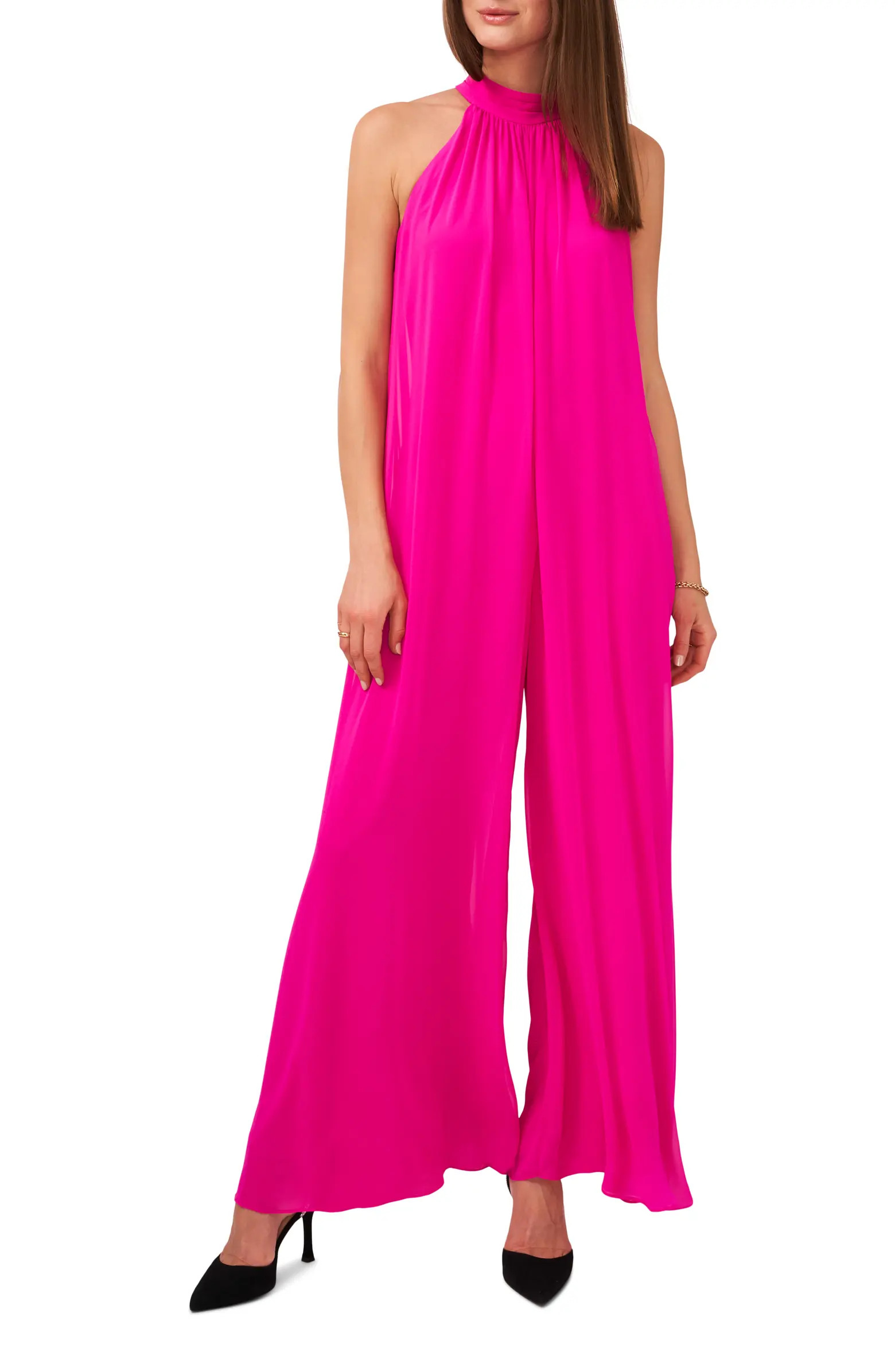 Halter Neck Wide Leg Chiffon Jumpsuit | Nordstrom