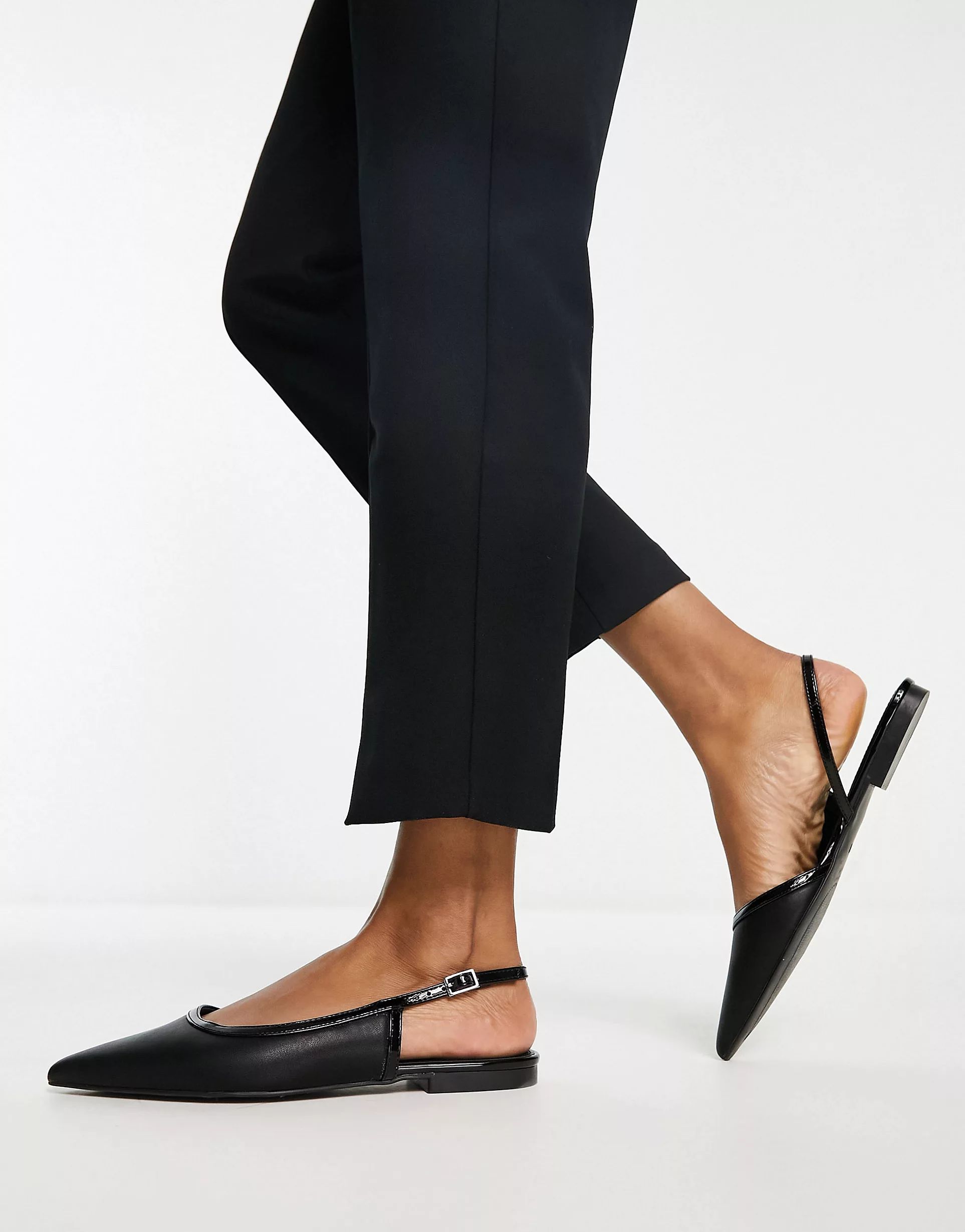 ASOS DESIGN Lane slingback ballet flats in black | ASOS (Global)