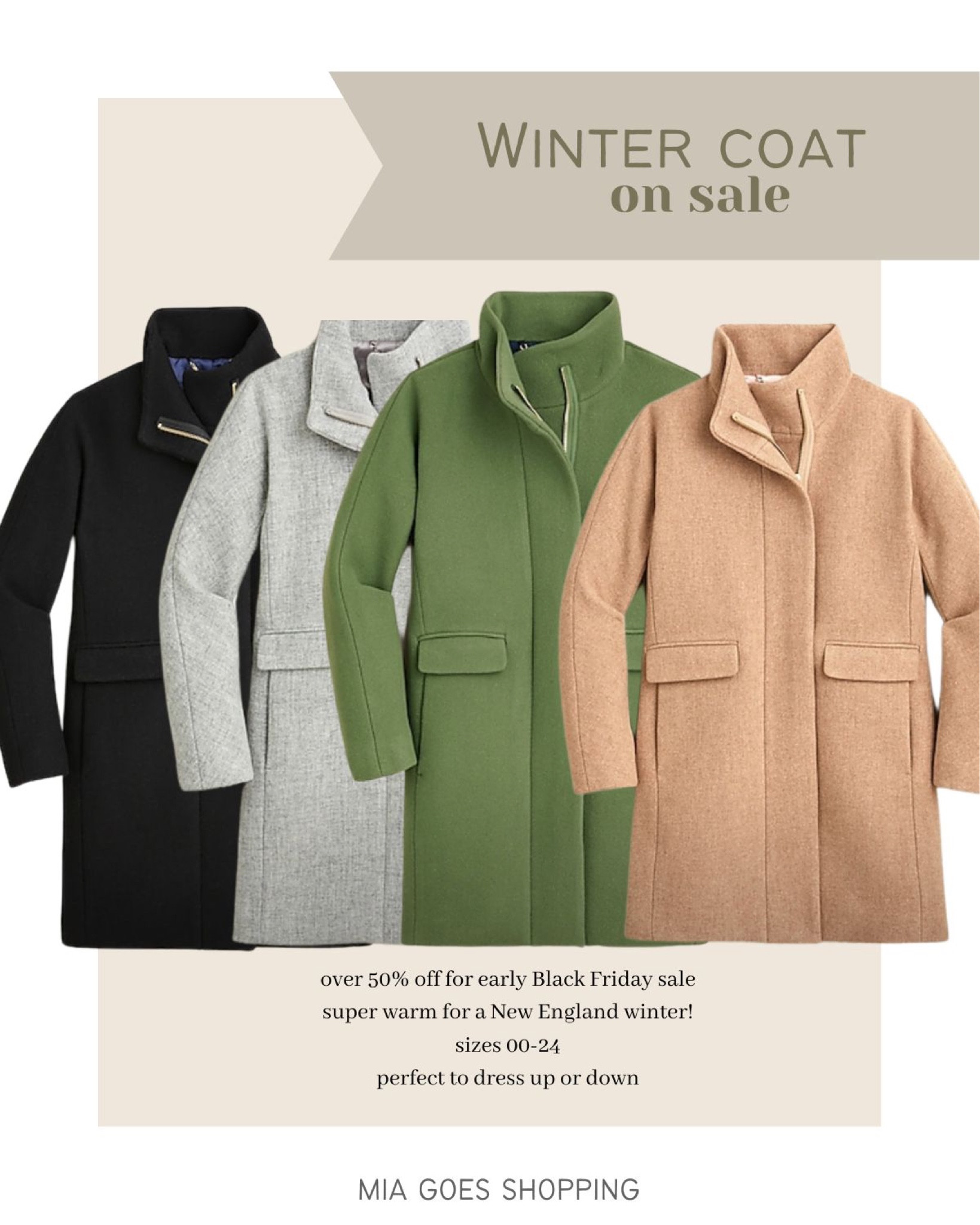 The perfect winter coat is on sale for over 50% off! Perfectly warm for a New England winter. Fully lined, zip close, sizes 00-24, perfect to dress up or down and a wardrobe staple that’ll last you YEARS. Worth the splurge for sure!

#LTKstyletip #LTKsalealert #LTKHoliday