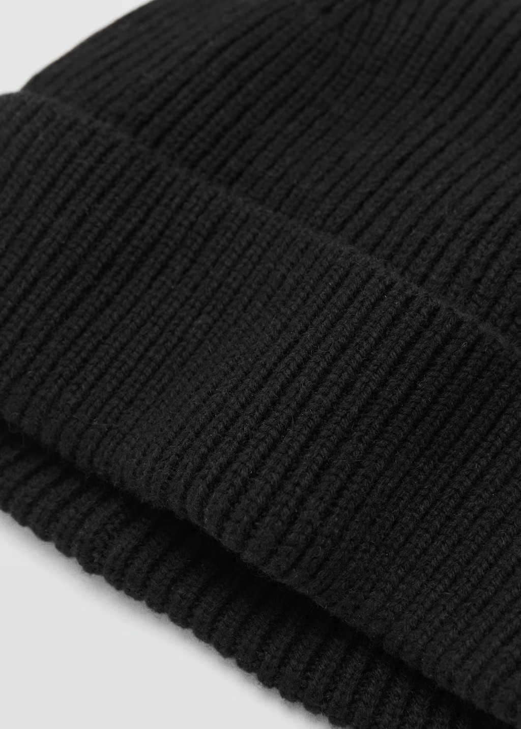 Wool and cashmere-blend ribbed hat black - Man - One size - MANGO MAN | Mango (US/MX/AU)