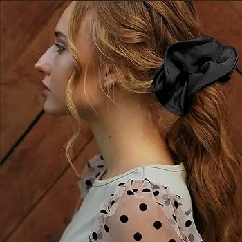 Oversized Silk Scrunchies, Big Large Elastic Satin Hair Ties, Fluffy Jumbo Hair Scrunchies for Fr... | Amazon (US)