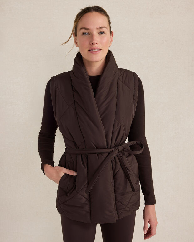 Quilted Puffer Belted Vest | Haven Well Within