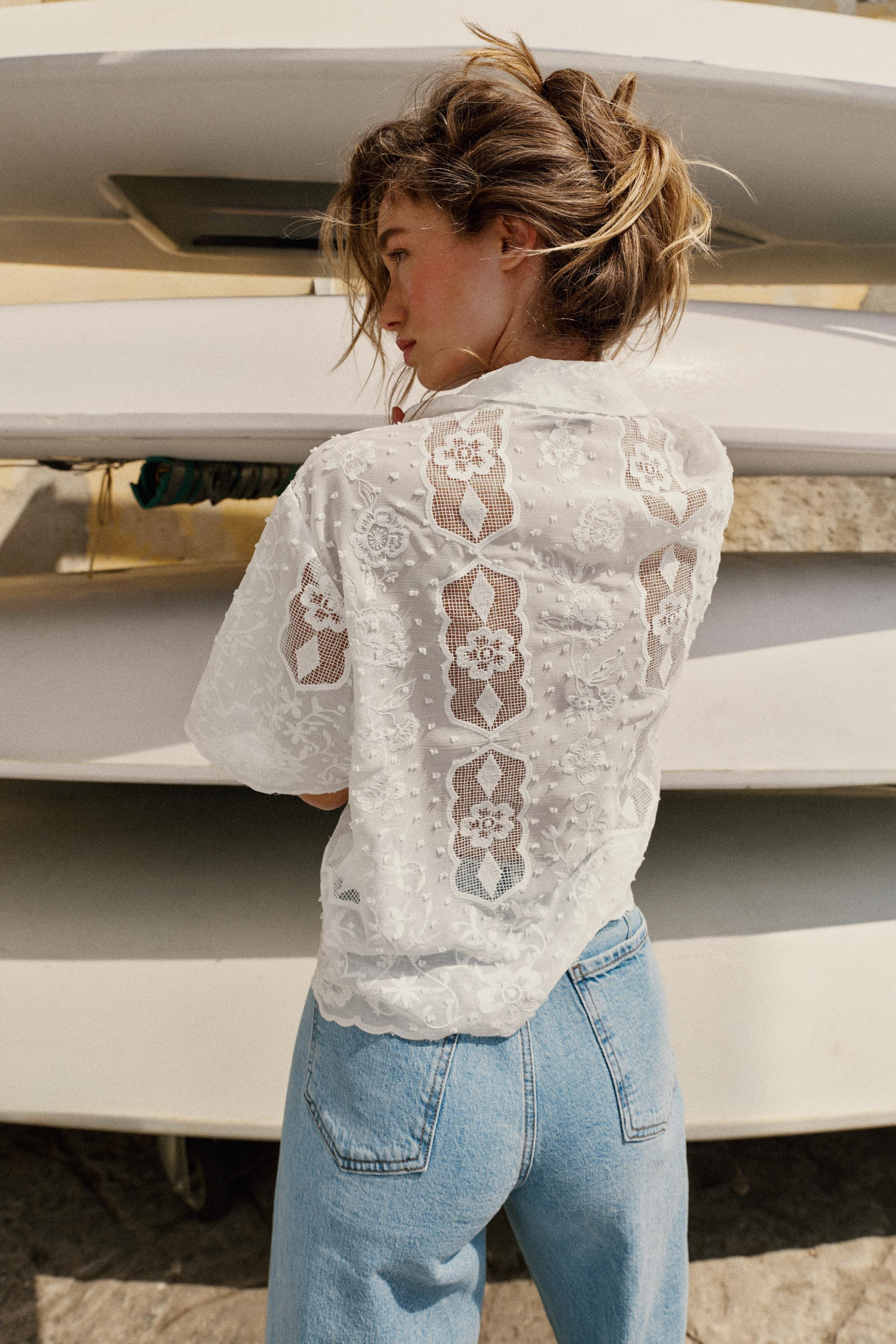 EMBROIDERED SHORT SLEEVE SHIRT | Zara US