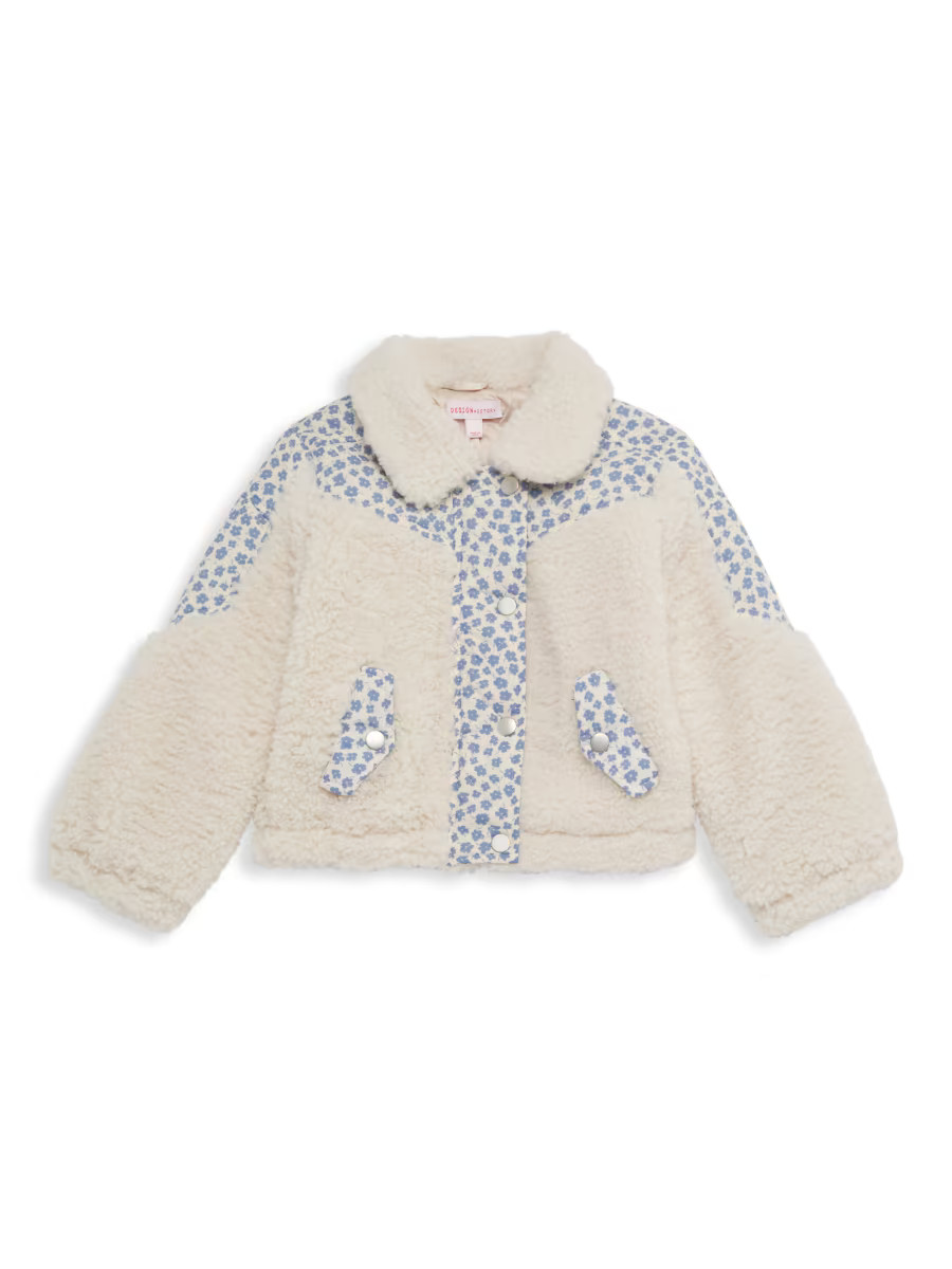 Little Girl's Sherpa Daisy Jacket | Saks Fifth Avenue