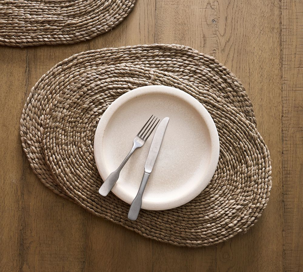 Mori Oval Coil Handwoven Jute Placemats | Pottery Barn (US)
