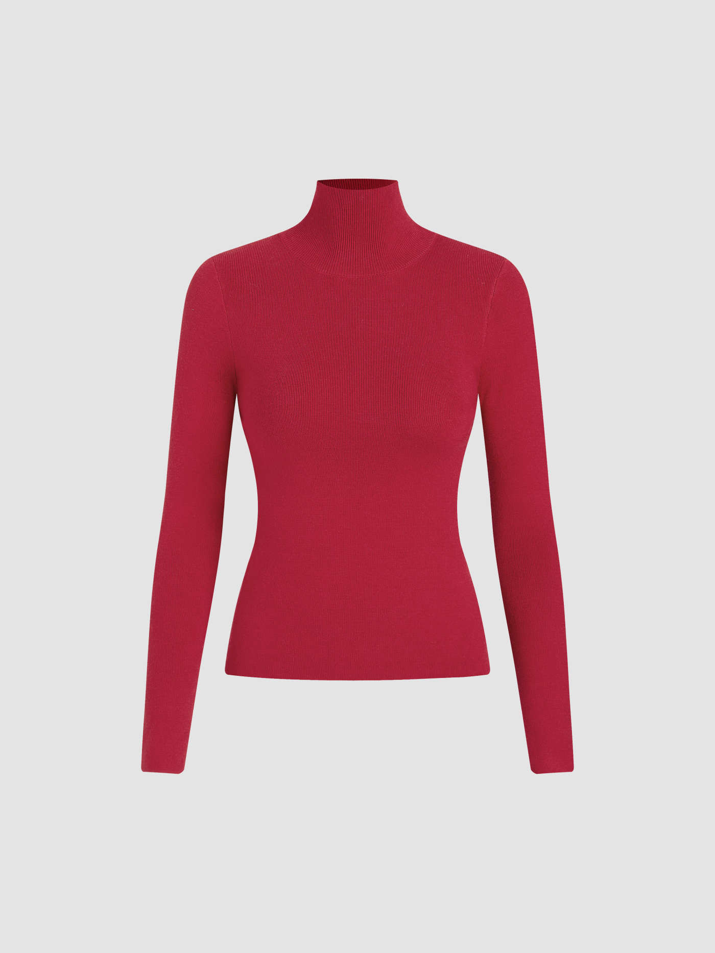 Solid High Neck Knitted Long Sleeve Top | Cider