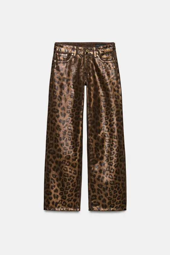 Z1975 MID-RISE STRAIGHT-LEG ANIMAL-PRINT JEANS | Zara US