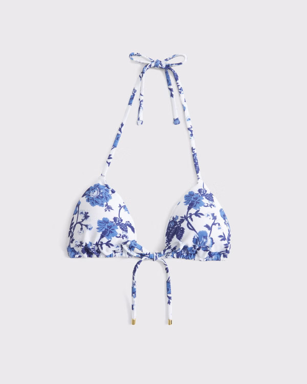 Tie-Front Halter Triangle Bikini Top | Abercrombie & Fitch (US)