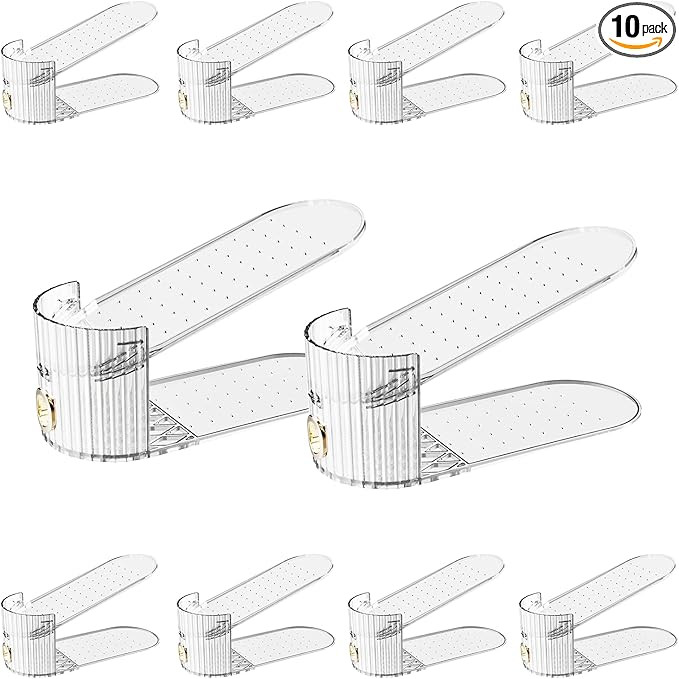Shoe Slot Organizer,Adjustable Shoe Stacker for a Pair of Shoes,Shoe Holder Space Saver,Double De... | Amazon (US)