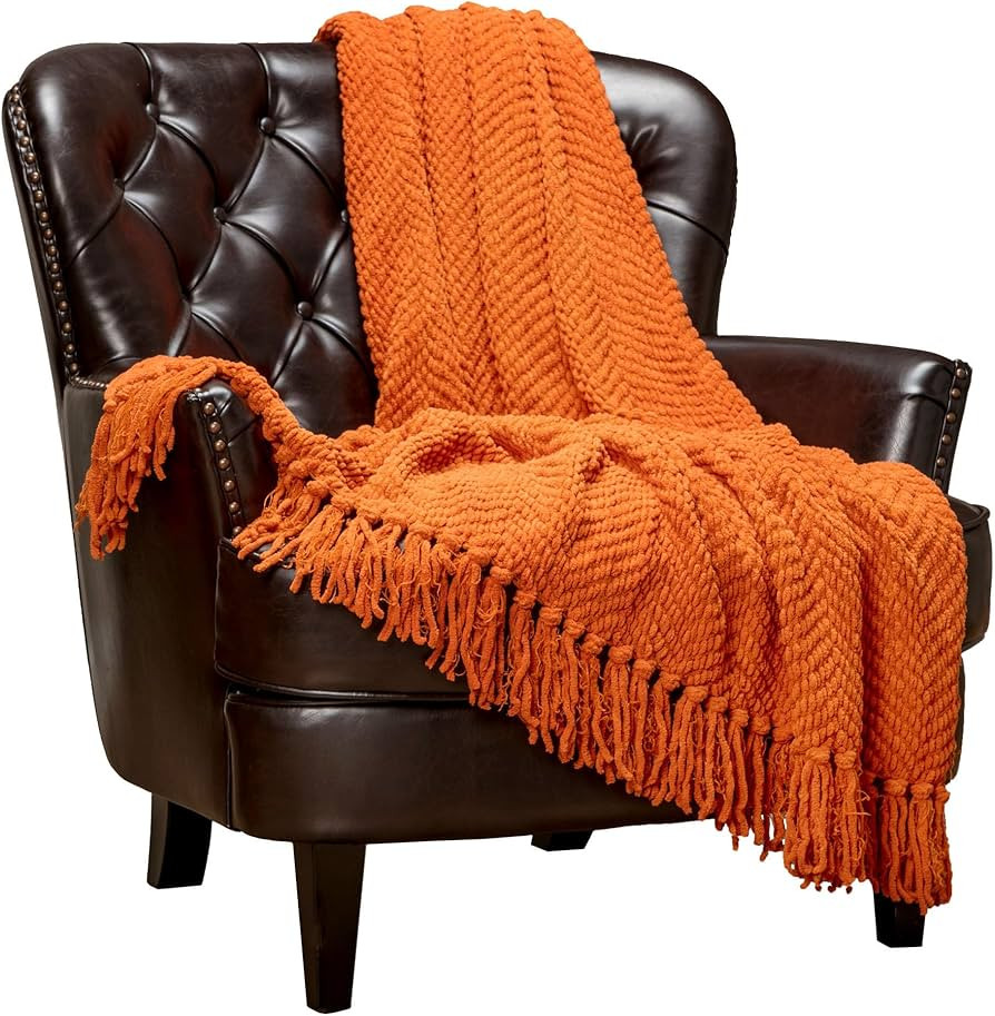 Chanasya Premium Textured Knit Throw Blanket with Tassels - Soft, Cozy Blanket for Couch, Bed, Li... | Amazon (US)