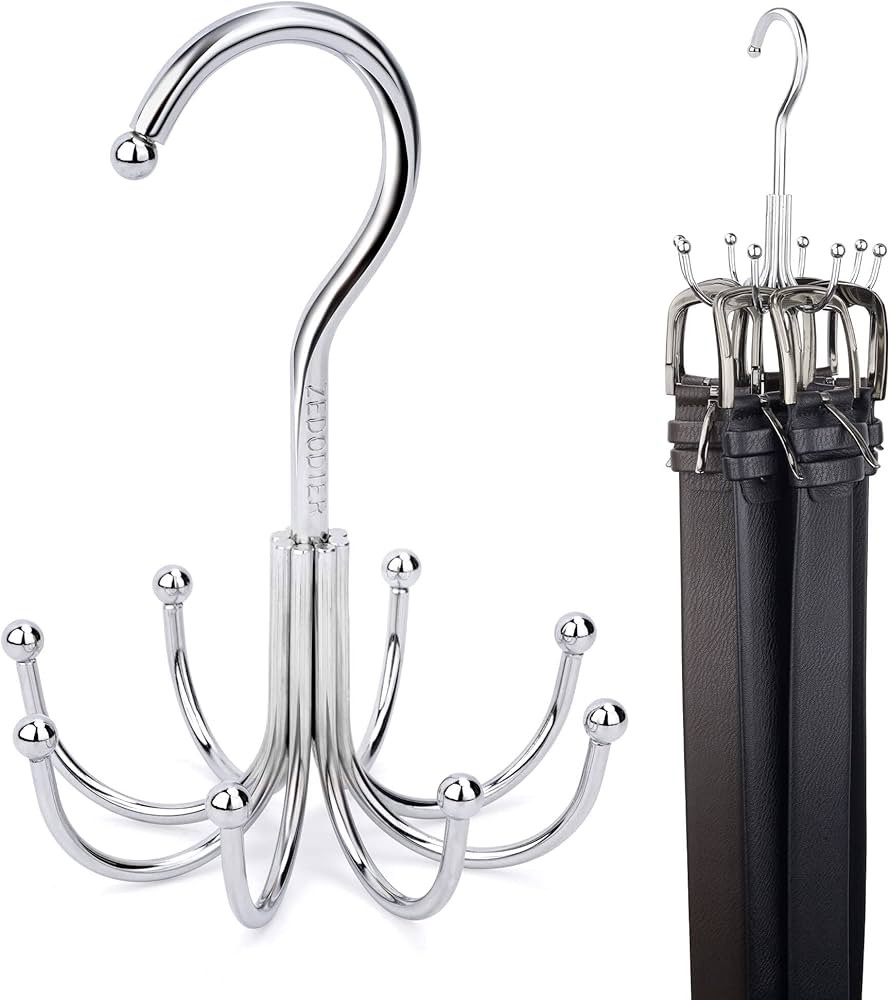 ZEDODIER Belt Hanger, Belt Rack Closet Accessories Organizer, Maximum 24 Storage Capacity, Hangin... | Amazon (US)
