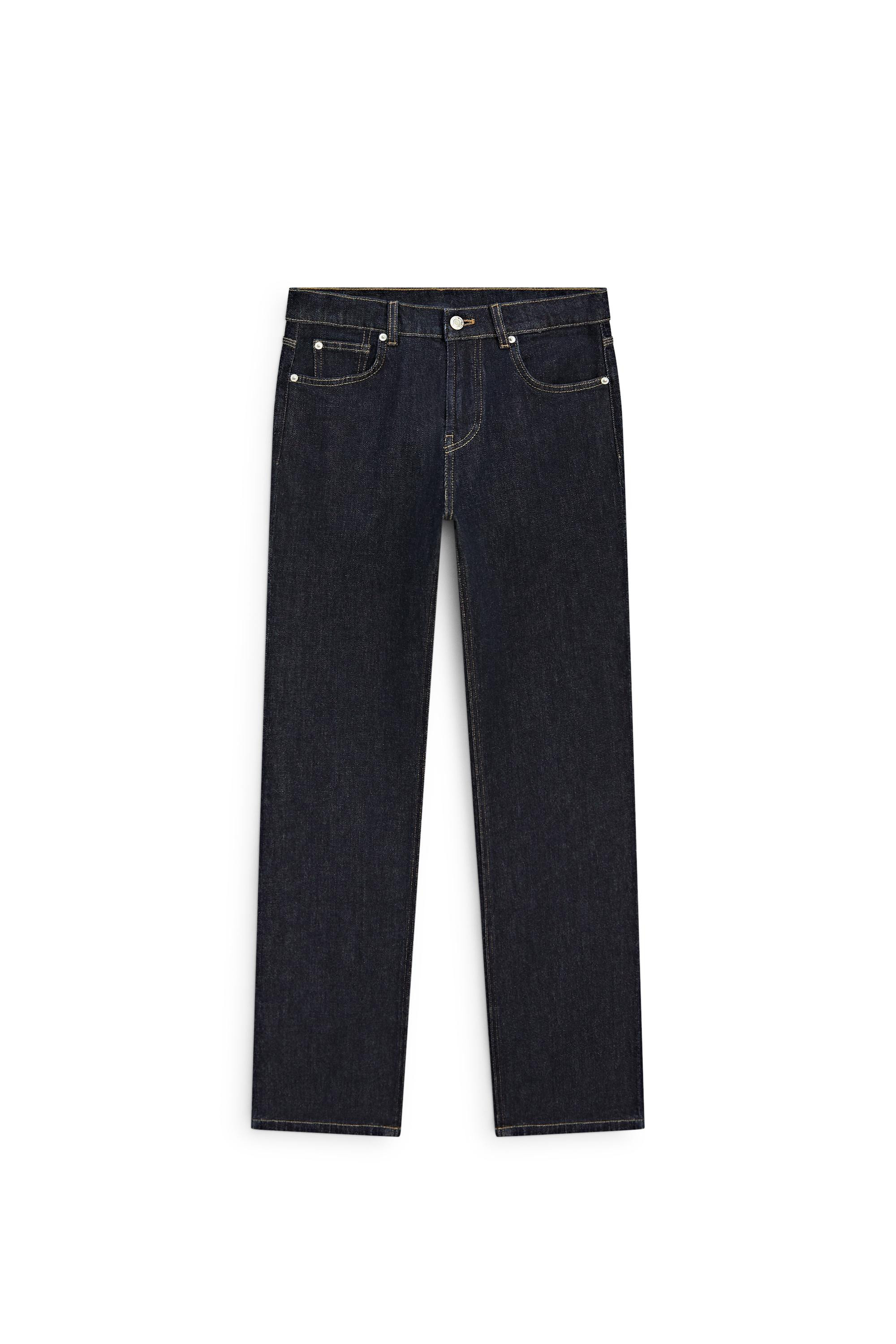 Mid-waist straight-leg jeans - DARK BLUE | Massimo Dutti US