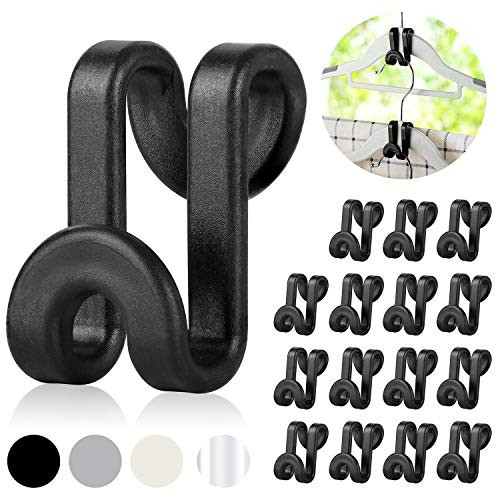 Mlici Clothes Hanger Connectors - 60 Pcs Multi-Level Cascading Hooks, Heavy Duty Plastic Mini Hooks for Space Saver Closet Organizer, Black | Amazon (US)