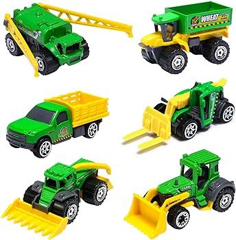 Oriate Children Diecasting Farm Car Toy Set 6pcs, Harvester, Transporter, Truck, Sprayer Small Fa... | Amazon (US)