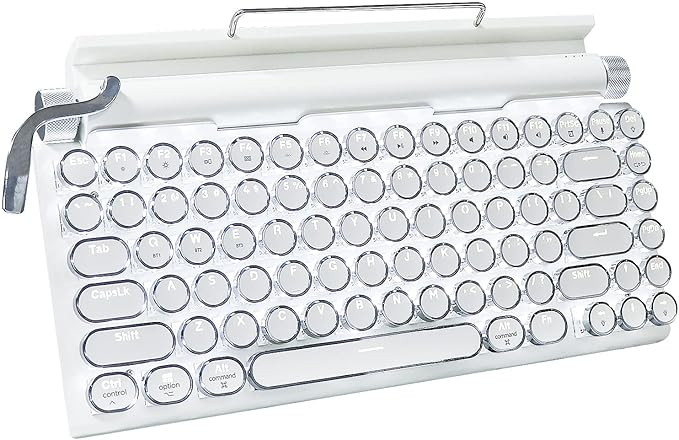 Adventurers Retro Typewriter Keyboard, 75% Layout 83 Keys Wireless Keyboard with Blue Switch,Blue... | Amazon (US)