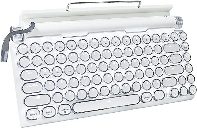 Adventurers Retro Typewriter Keyboard, 75% Layout 83 Keys Wireless Keyboard with Blue Switch,Blue... | Amazon (US)