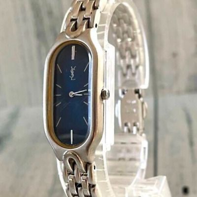 Yves Saint Laurent Watch : YSL Oval Navy Wristwatch Working Women Used | eBay US