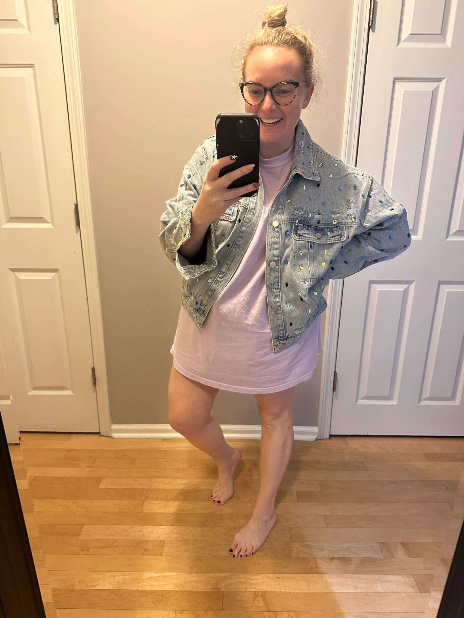 This new BEJEWELED denim jacket will be on repeat! 💎 Prettiest one I have EVER SEEN! 

#LTKFindsUnder100 #LTKWorkwear #LTKSeasonal