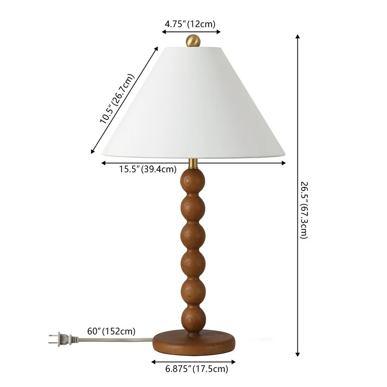 SAFAVIEH Sanne 26.5" Modern Natural Resin Table Lamp with White Shade | Walmart (US)