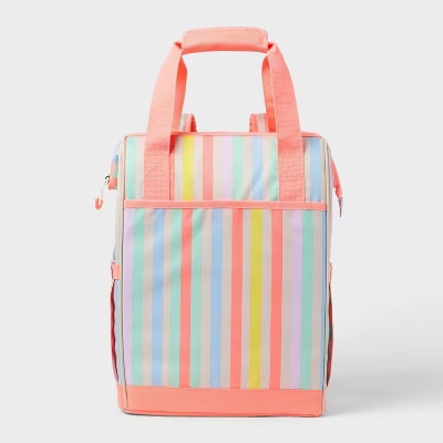 24 Cans/20.4qt Backpack Cooler - Sun Squad™ Striped | Target