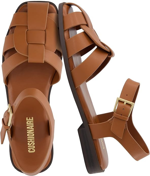CUSHIONAIRE Benny Closed Toe Fisherman Womens Sandals - Flat Dressy Comfortable Sandals for Women... | Amazon (US)