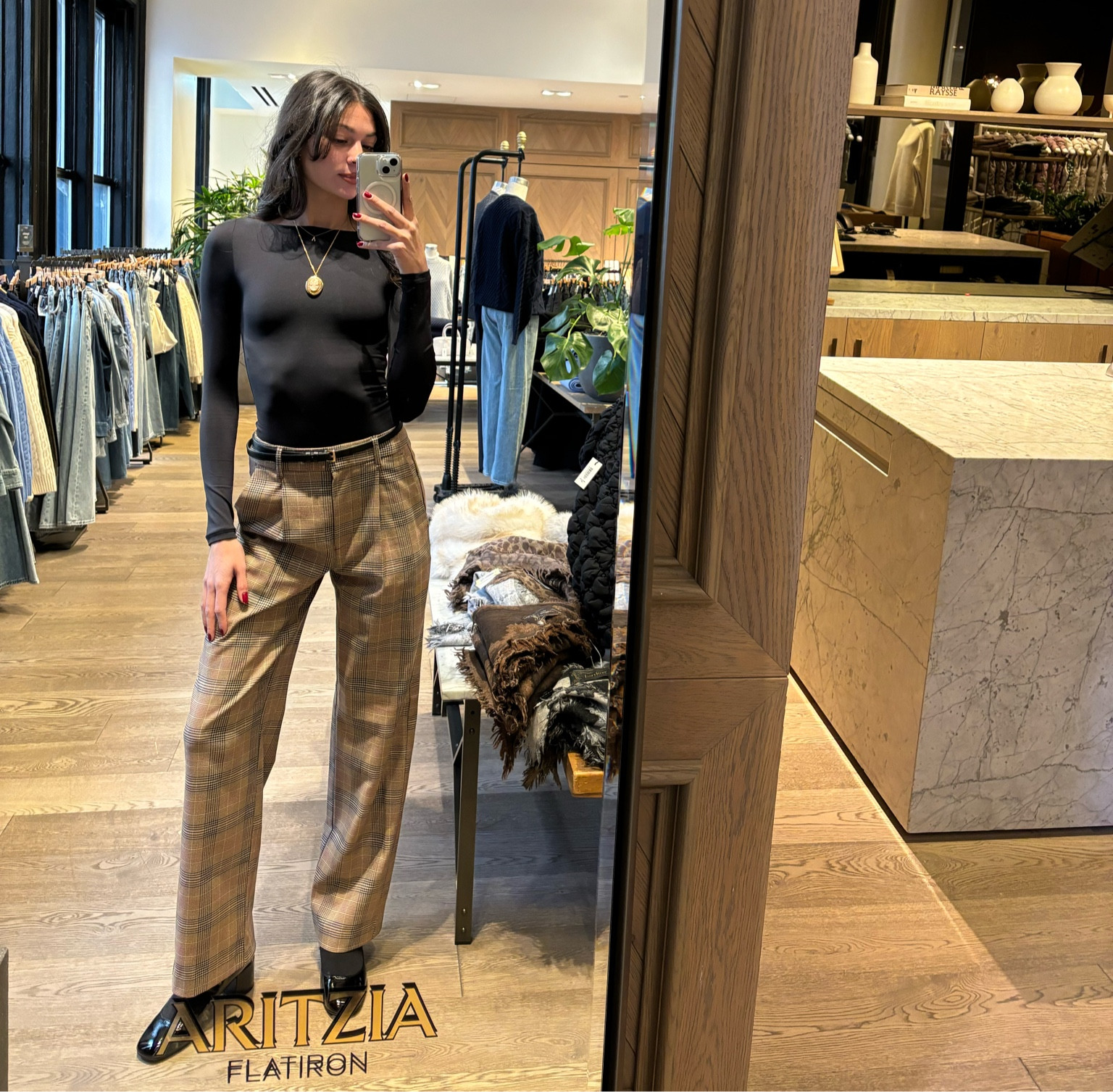 Work outfit of the day! In an Aritzia contour bodysuit with some Old Navy brown plaid trousers and my favorite loafers! 🖤

#LTKStyleTip #LTKGiftGuide #LTKWorkwear