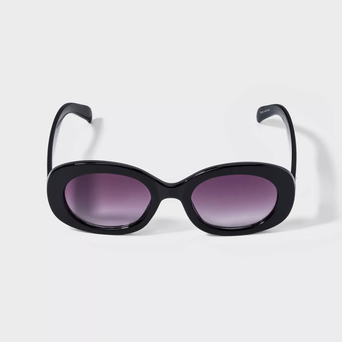 Women's Plastic Oval Sunglasses - A New Day™ Black | Target