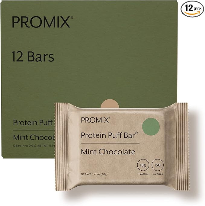 ProMix Protein Puff Bars, 12-Pack - Mint Chocolate- Marshmallow Crispy Treat - Great Tasting & He... | Amazon (US)