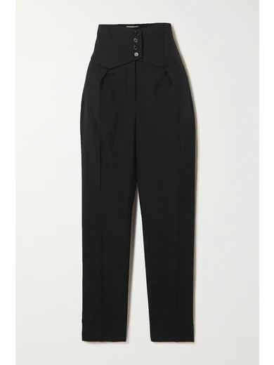 Button-detailed wool-twill straight-leg pants | NET-A-PORTER (UK & EU)