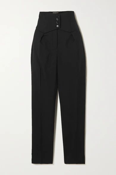 Button-detailed wool-twill straight-leg pants | NET-A-PORTER (UK & EU)