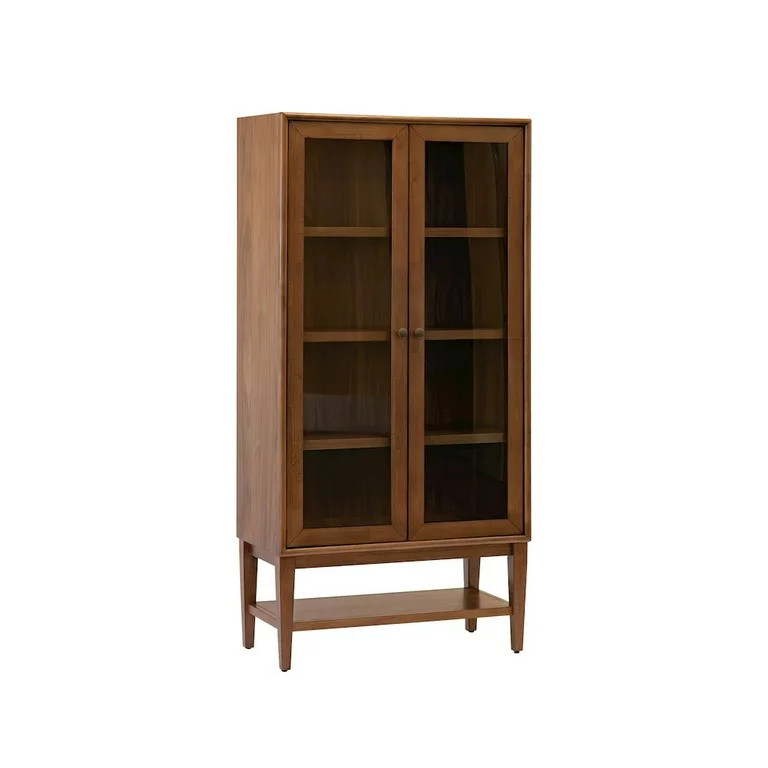 Martin Furniture Mid-Century Modern Wood Dining Display Cabinet, Kitchen Storage, Bookcase, Brown | Walmart (US)