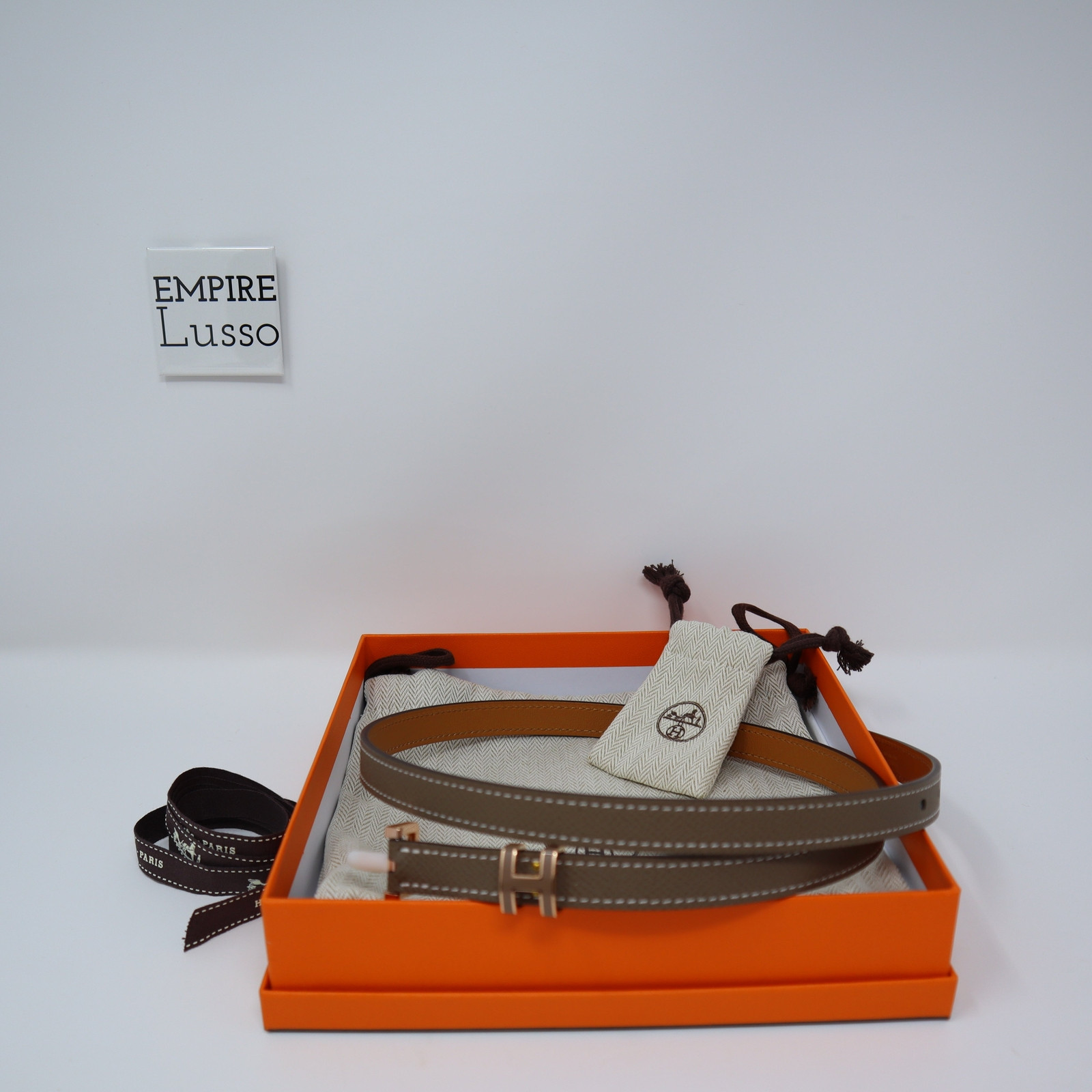 HERMES BELT POP H Etoupe Rose Gold Hardware Epsom Size 75  | eBay | eBay US