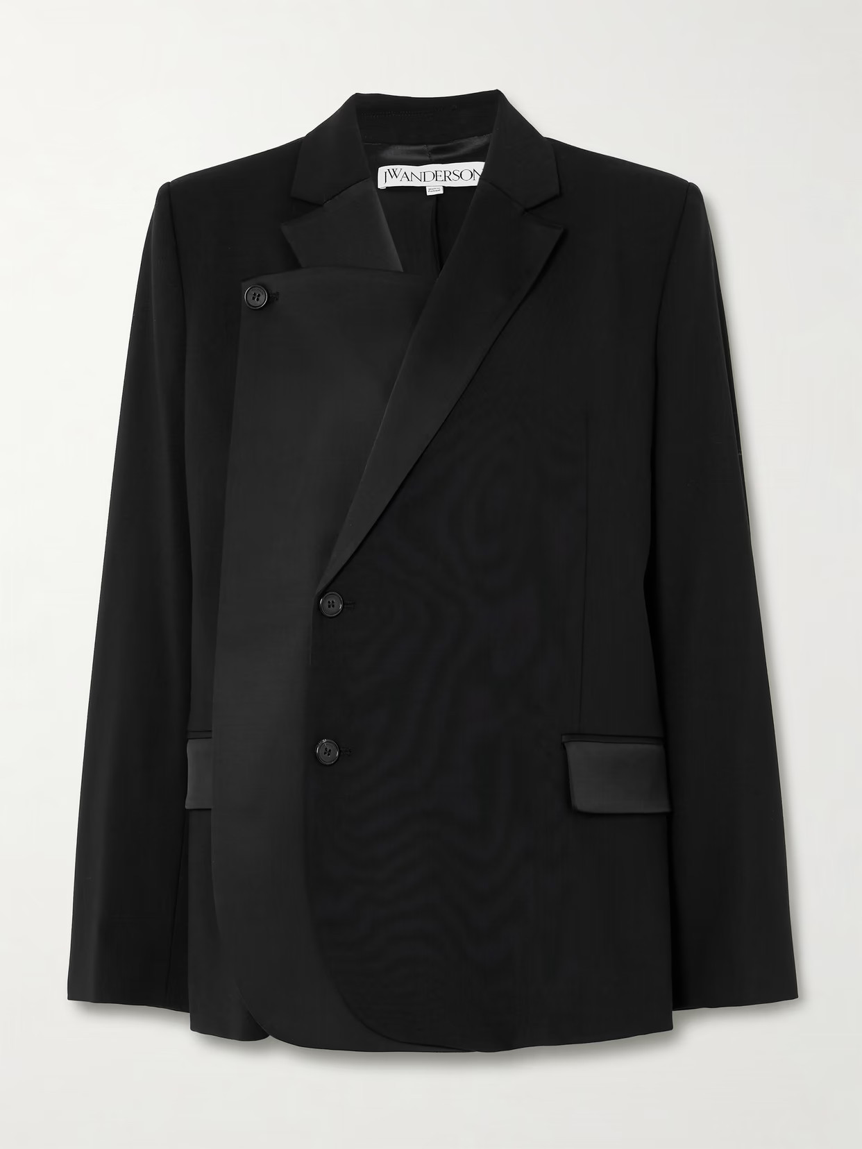 JW Anderson - Double-breasted Asymmetric Wool-blend Blazer - Black | NET-A-PORTER (US)