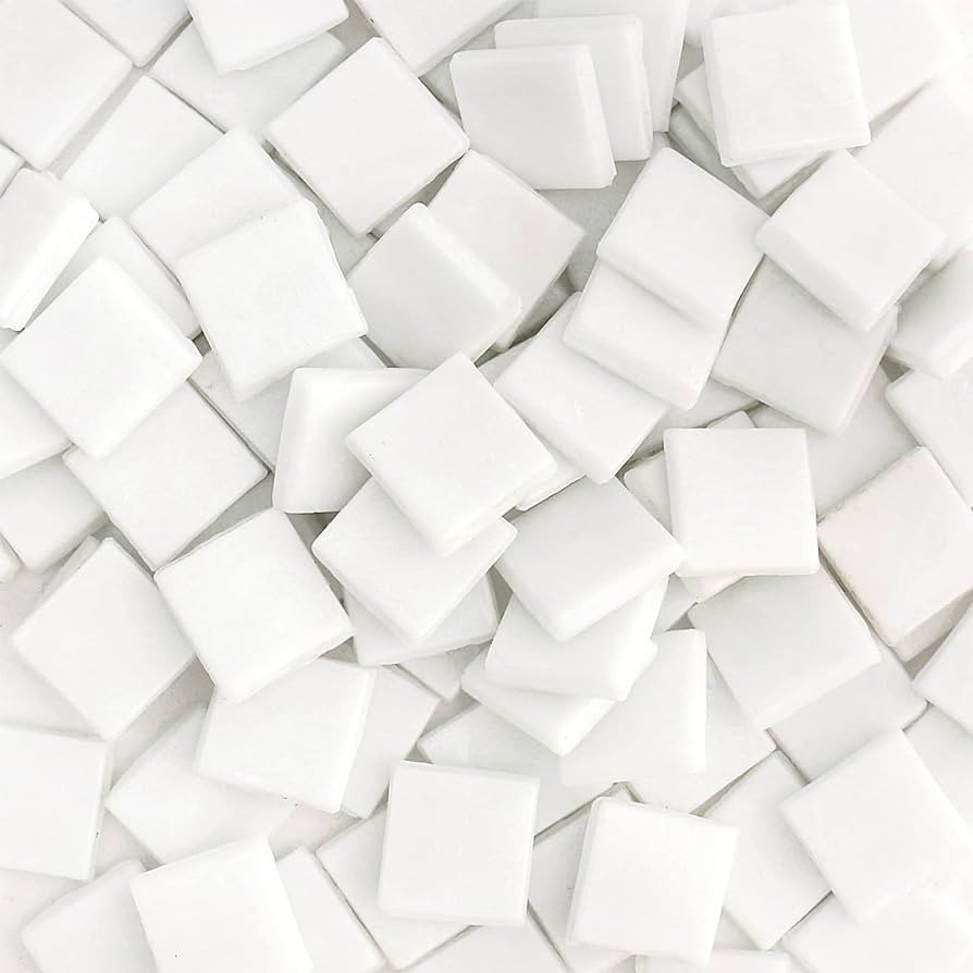 Wq Warmqing Mural Mosaic Tiles for Crafts Bulk, 200g White Mosaic Glass Pieces for Decor Mosaic O... | Amazon (US)
