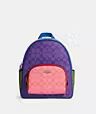 Court Backpack In Blocked Signature Canvas | Coach Outlet