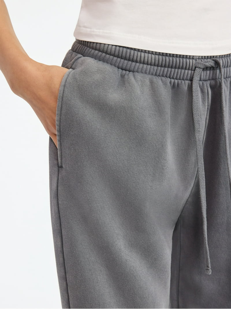 Scoop Women’s Mineral Washed Fleece Flare Leg Sweatpants, Sizes XS-XXL | Walmart (US)
