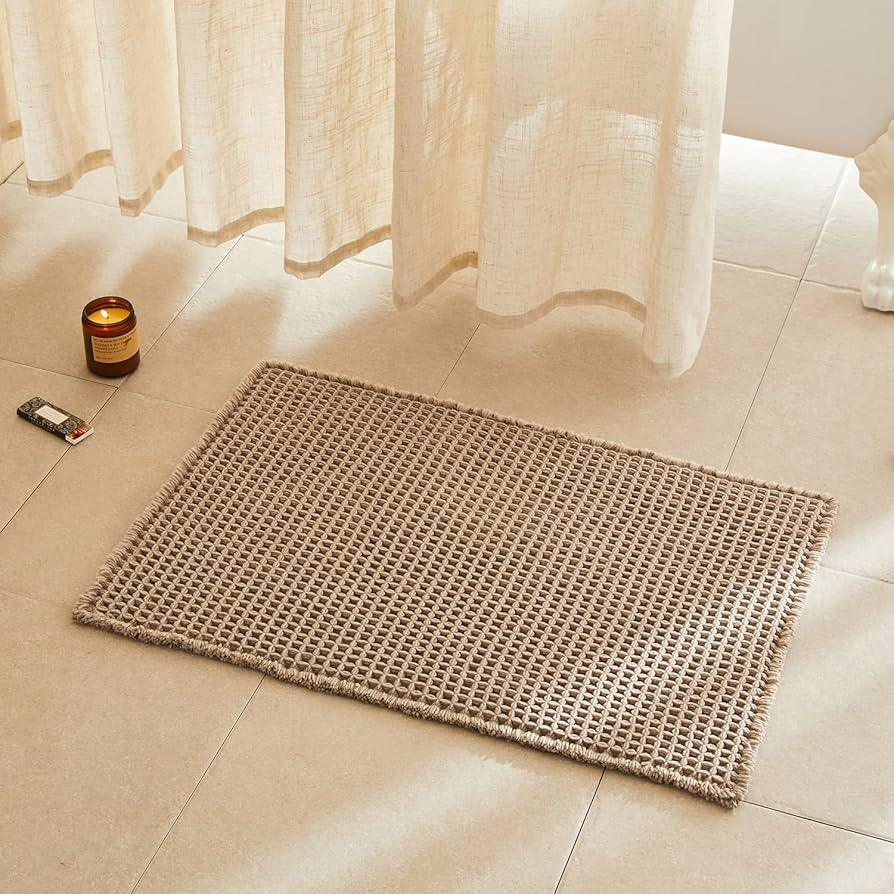 TYUU Waffle Bath Mat, Boho Bathroom Rugs Non Slip Washable Super Absorbent Quick Dry Bath Mat Far... | Amazon (US)