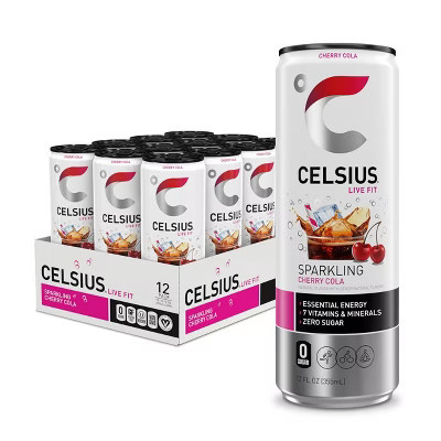 Celsius Sparkling Cherry Cola, Functional Essential Energy Drink 12 Fl Oz (Pack Of 12) | Target