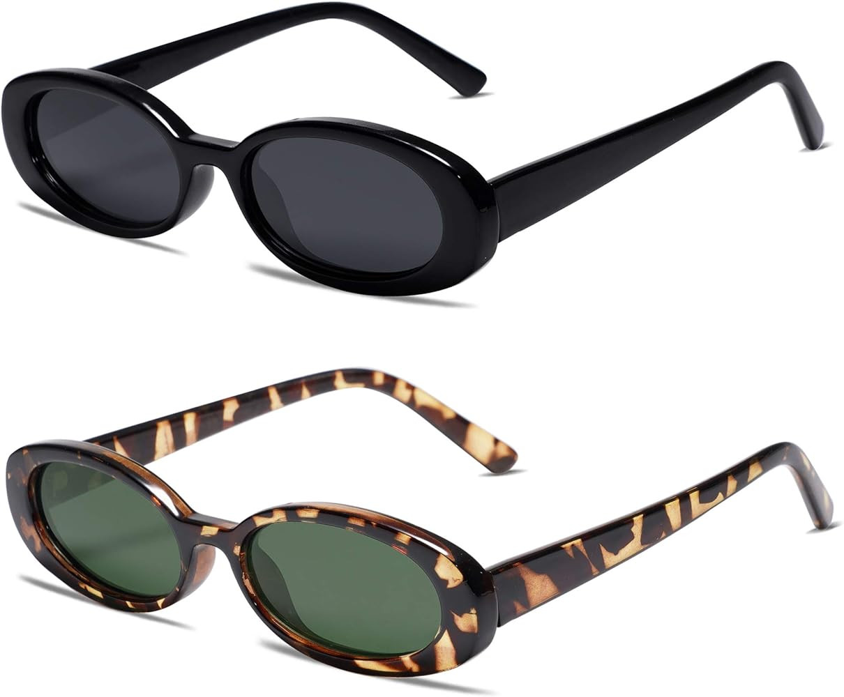 VANLINKER Polarized Retro Oval Sunglasses for Women and Men Small 90s Style VL9580 | Amazon (US)