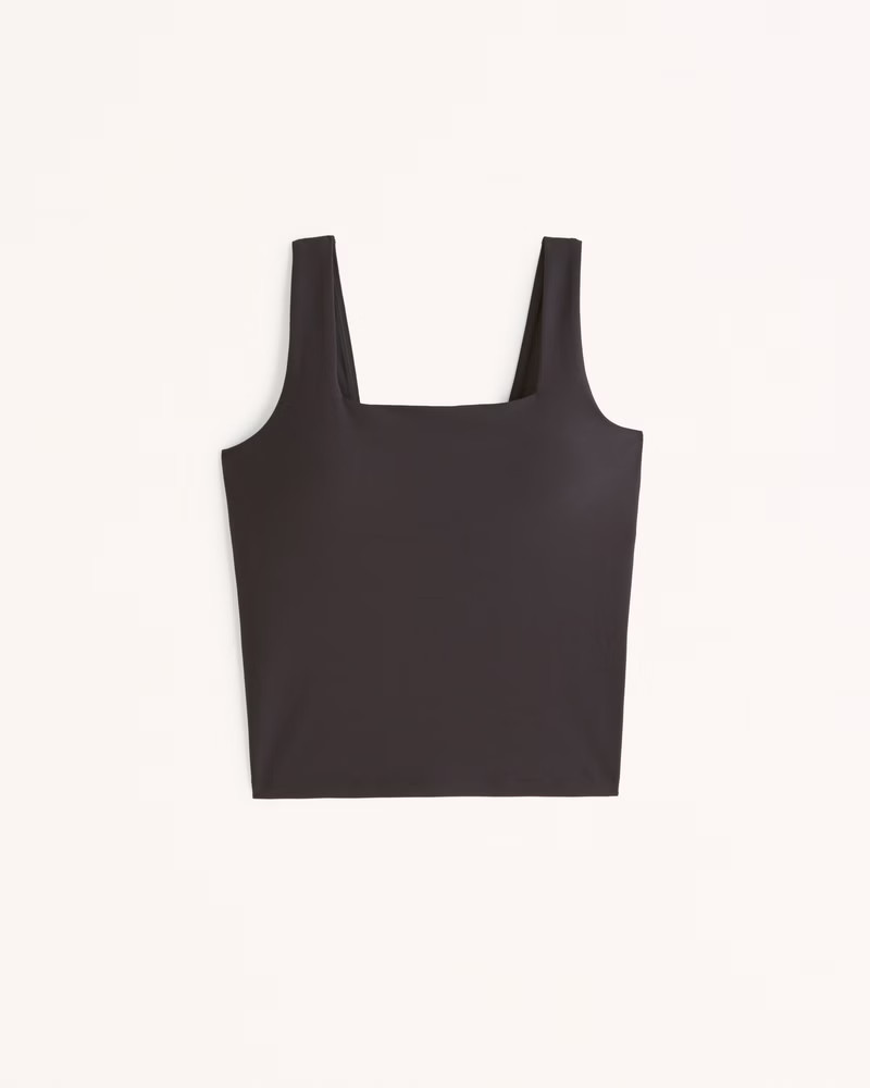 YPB sculptLUX Waist-Length Squareneck Slim Tank | Abercrombie & Fitch (US)
