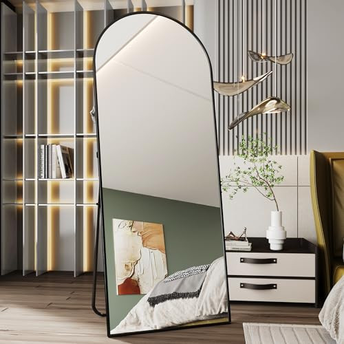 AUYHM 28"x71" Black Full Length Mirror,Nano Glass espejos Grandes para sala Elegantes, Floor Mirrors for Bedroom Full Length,Arched Floor Mirror | Amazon (US)