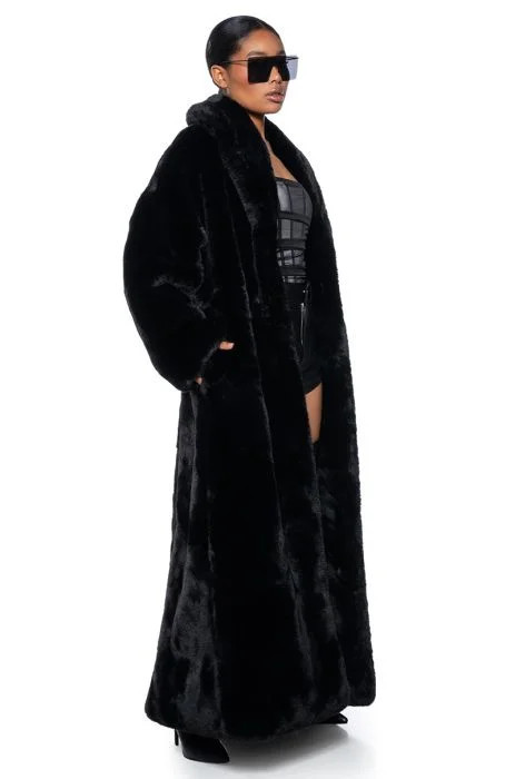 WINTER IS COMING LONG FAUX FUR TRENCH COAT | AKIRA