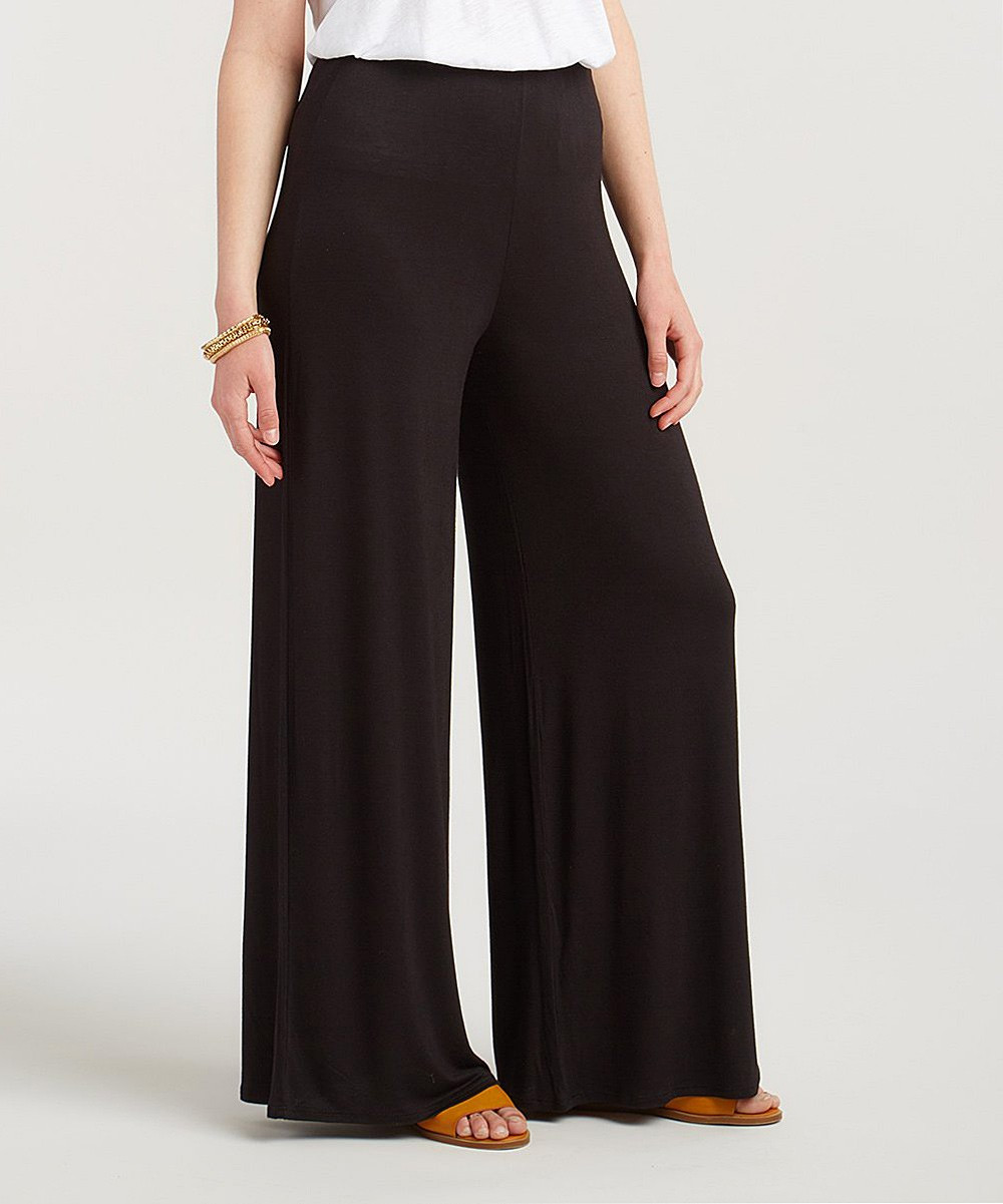 Evelie Women's Casual Pants BLACK - Black Palazzo Pants - Women & Plus | Zulily