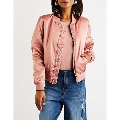 Satin Bomber Jacket | Charlotte Russe