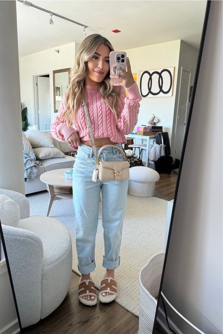 Spring outfit
Pink sweater
Jeans
Baggy jeans
Sandals
Small purse
Coach bag 
Spring outfit idea
Casual outfit 
How to style jeans with sandals
Steve Madden
Amazon find


#LTKFestival #LTKU #LTKshoecrush