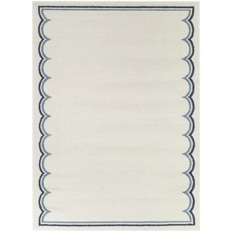 Hildegard Cream Modern Border Area Rug | Wayfair North America