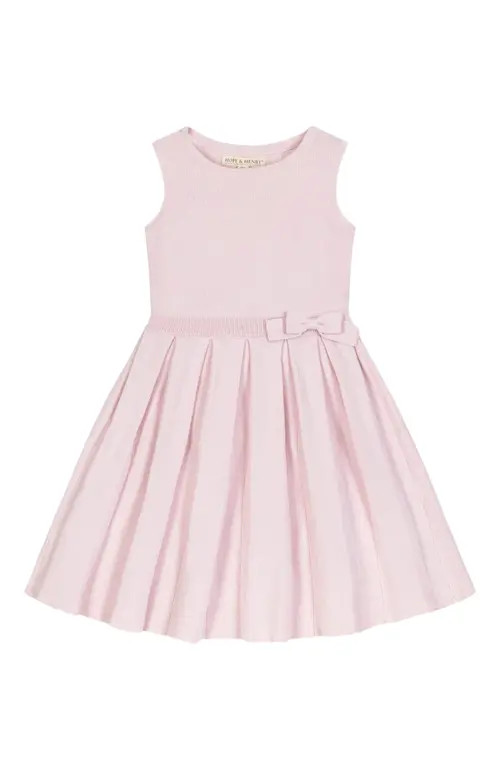 Hope & Henry Girls' Organic Pleated Sweater Dress, Toddler in Rose Marl at Nordstrom, Size 2T | Nordstrom