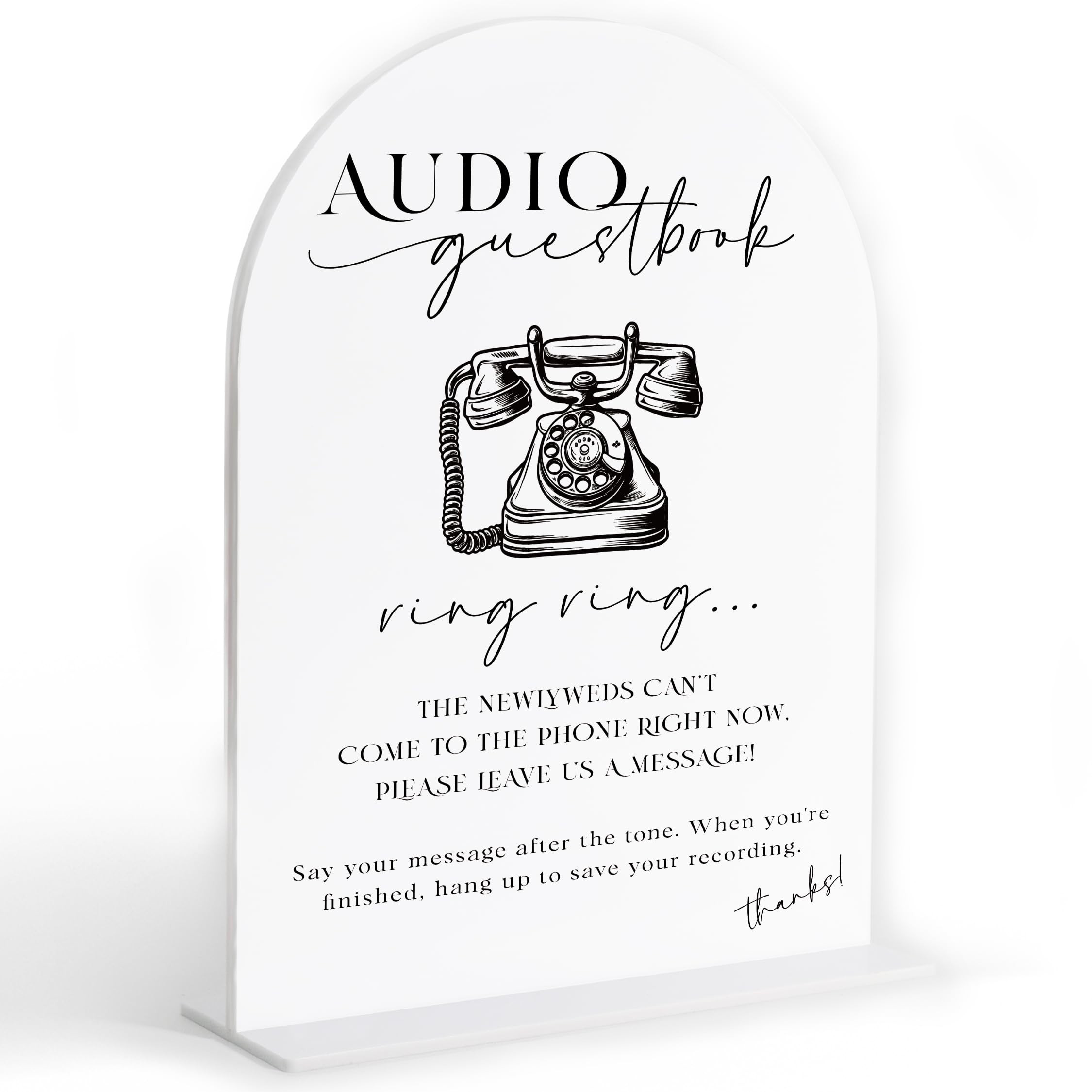 Audio Guest Book Sign, White Arch Acrylic Wedding Sign, Audio Guest Book Wedding Phone, Bridal Sh... | Amazon (US)