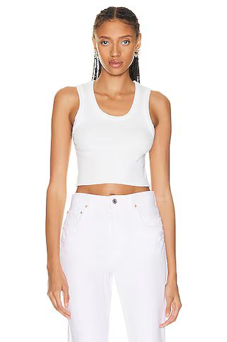 AGOLDE Cropped Poppy Tank in White | FWRD | FWRD 